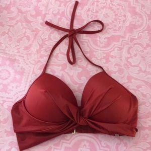 Shade & Shore Red twist bikini top
